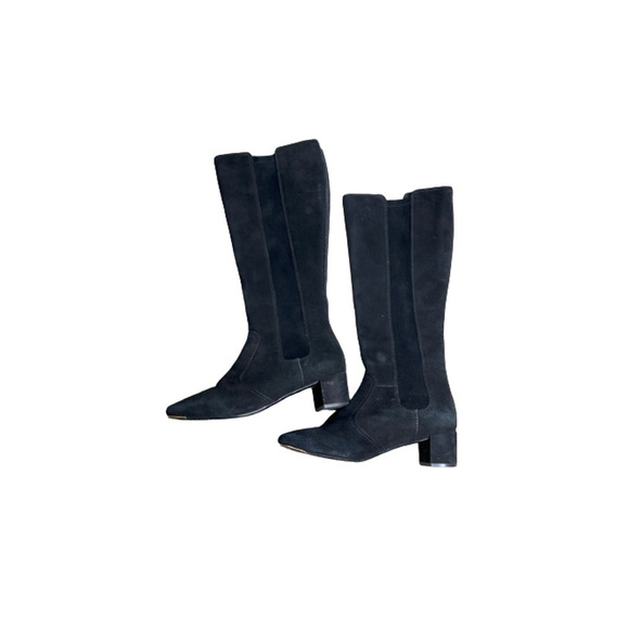 TORY BURCH SUADE LEATHER BLACK‎ KNEE HIGH BOOTS SIZE 7.5 M - Picture 2 of 10
